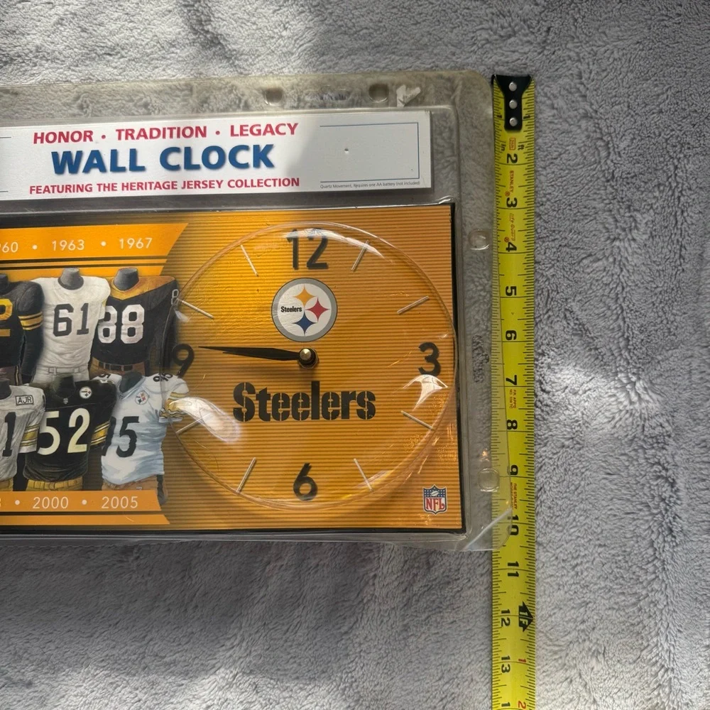 NFL Pittsburgh Steelers Wall Clock Heritage Jersey‎ Collection 7x13 NIB